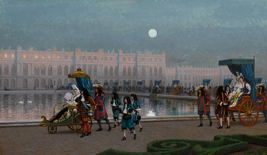 Passeggiata nel cortile del parco di Versailles (1895)